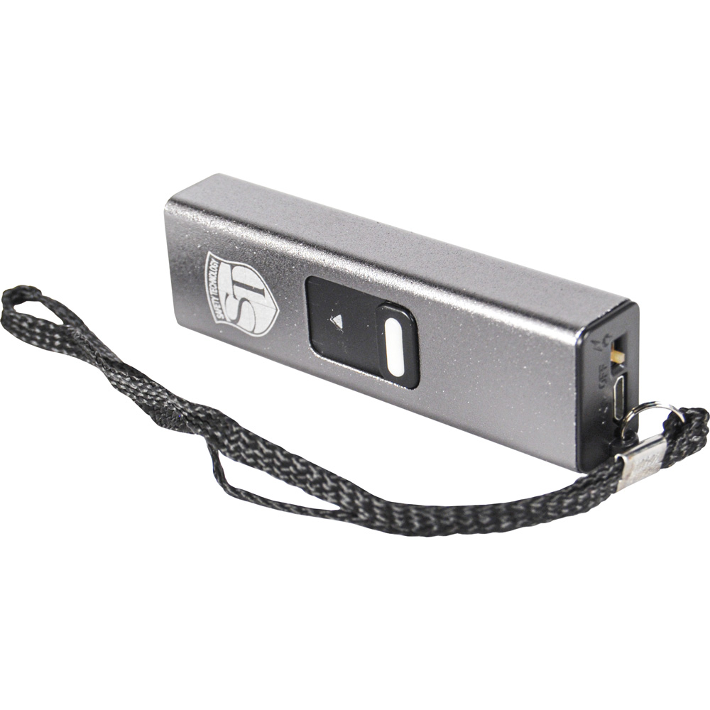 Slider 40 million volt stun gun flashlight 4.9 milliamps Silver view 4